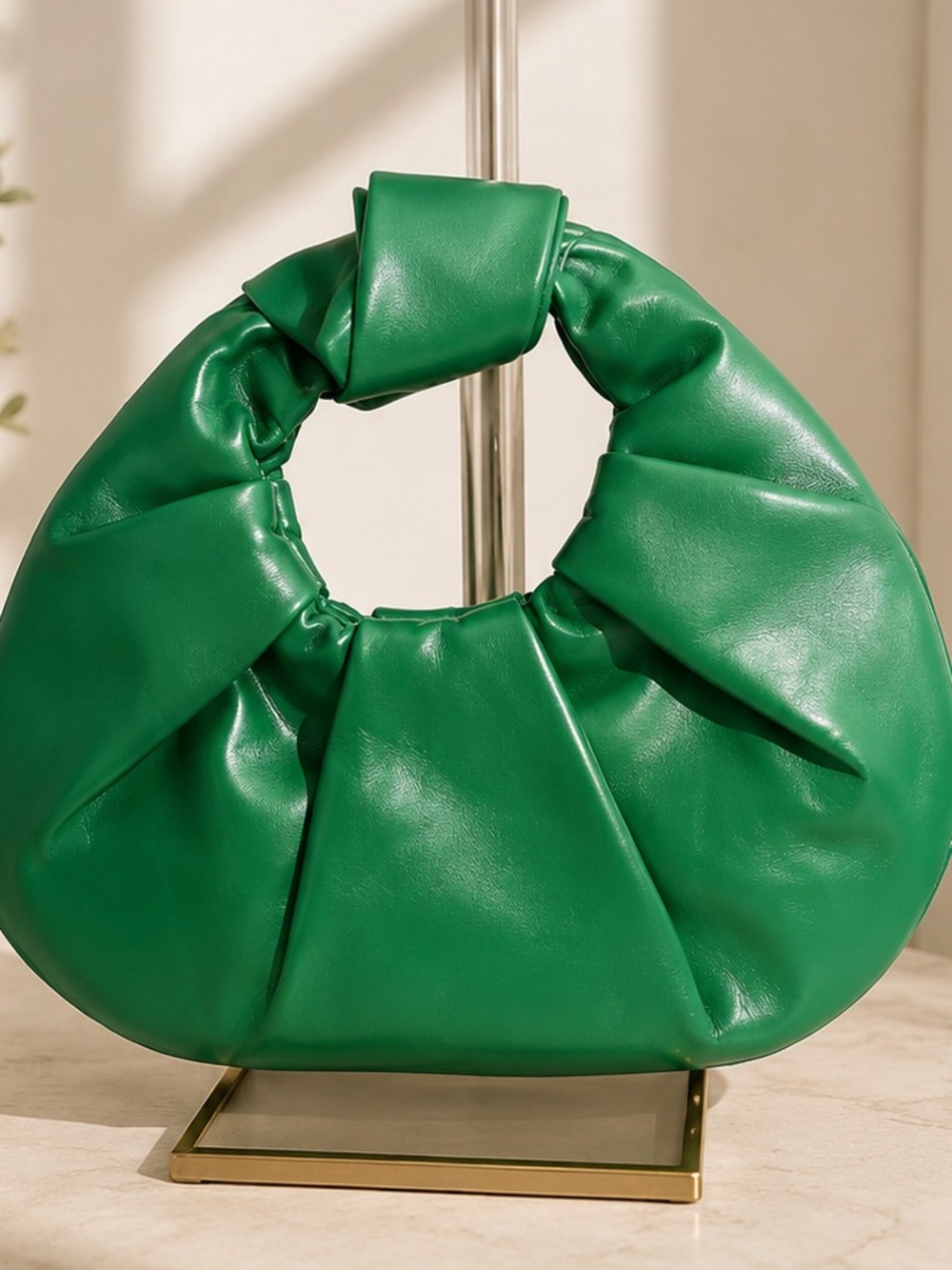 New Green Croissant-Style Women's Shoulder Bag